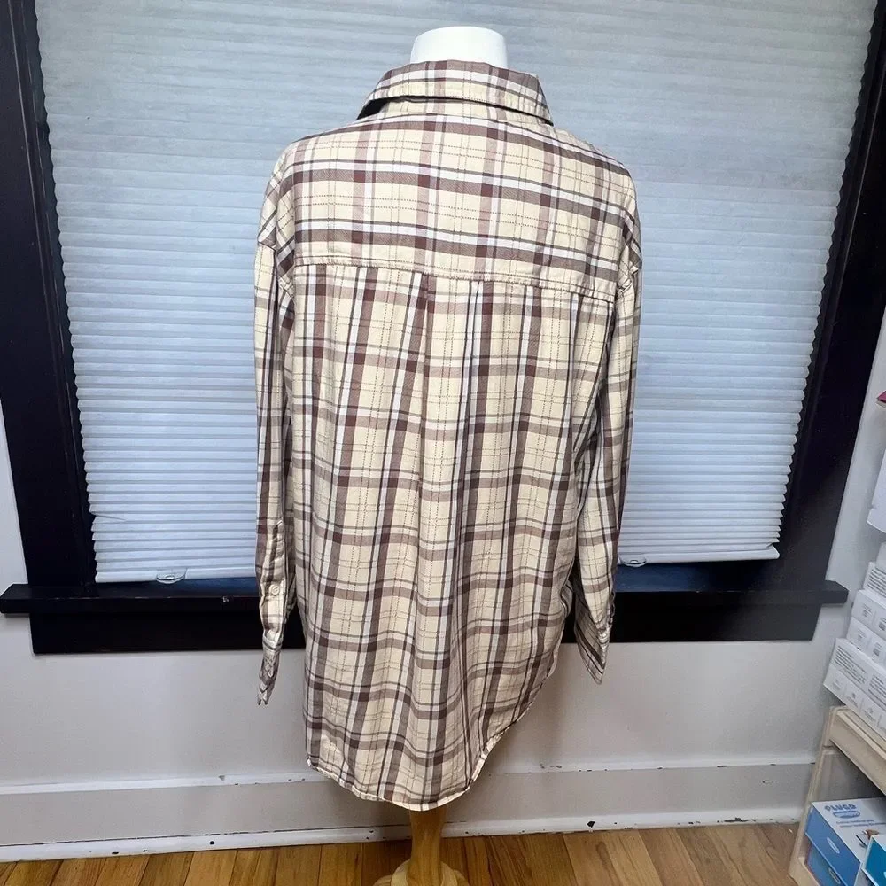 Peacebird Style Grunge Plaid‎ Buttondown Shirt - Picture 5 of 8